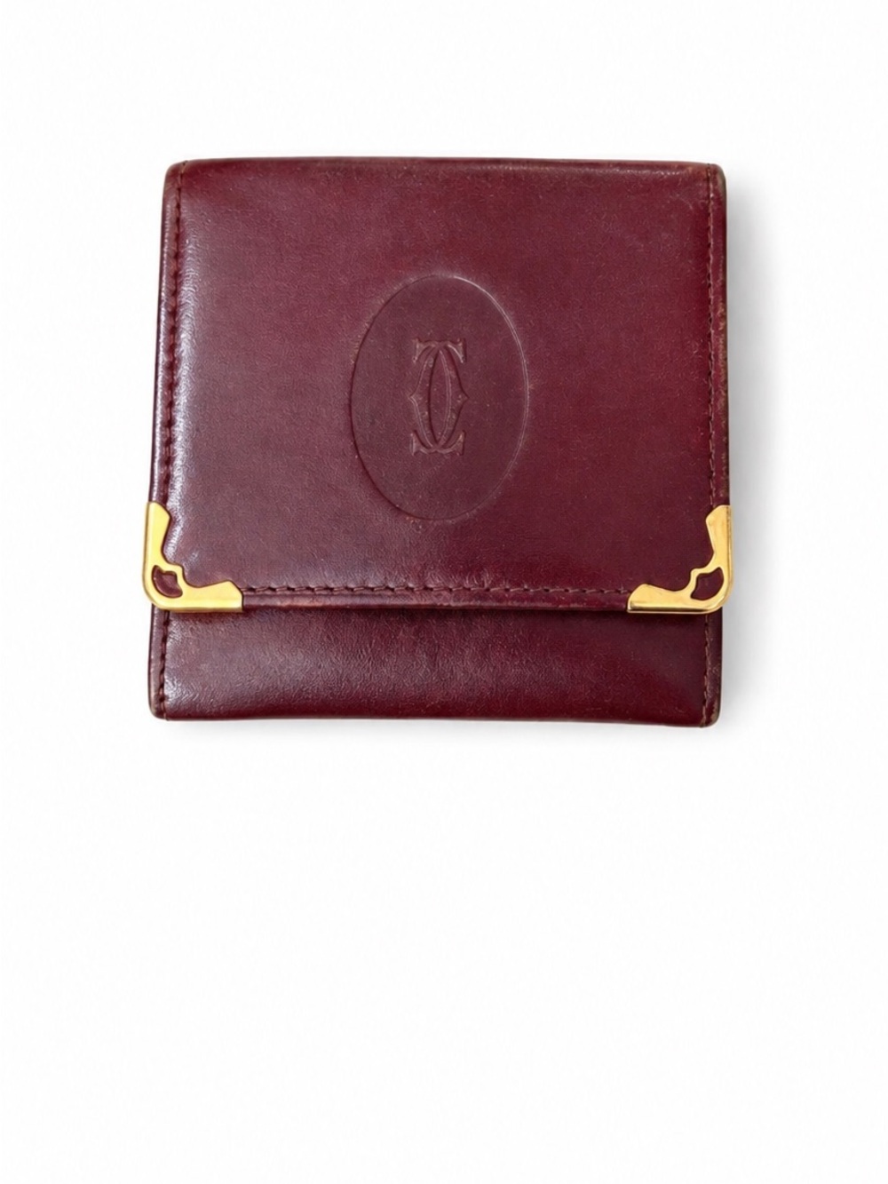 Cartier burgundy Leather card coin purse